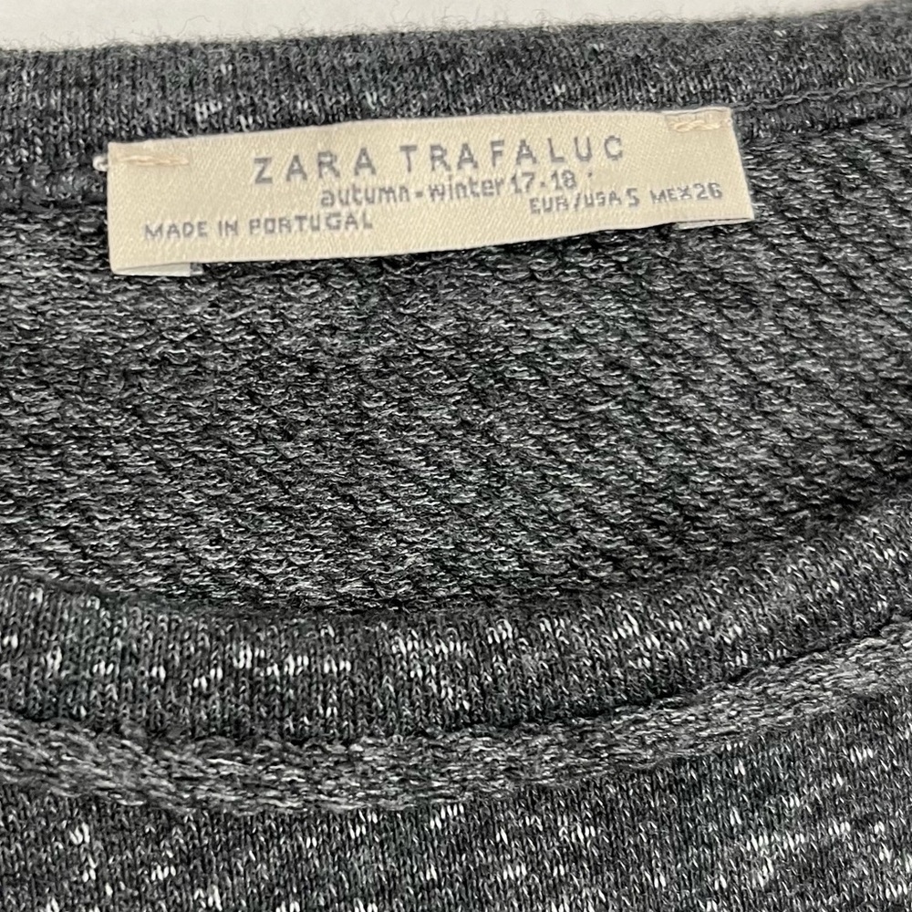 Zara Trafaluc Bellisima All The Time Space Gray Heathered Boyfriend Sweater - Picture 3 of 5
